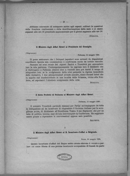 Libro verde sui negoziati diretti fra il Governo italiano e il Governo jugoslavo per la pace adriatica